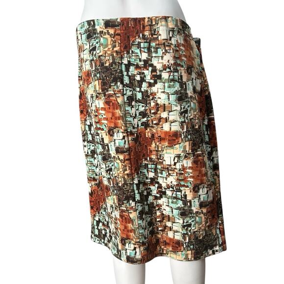 Betsey Johnson Mix-Up Boho Pencil Skirt Elastic Waist Knee Length Stretch Sz xL - Picture 2 of 11